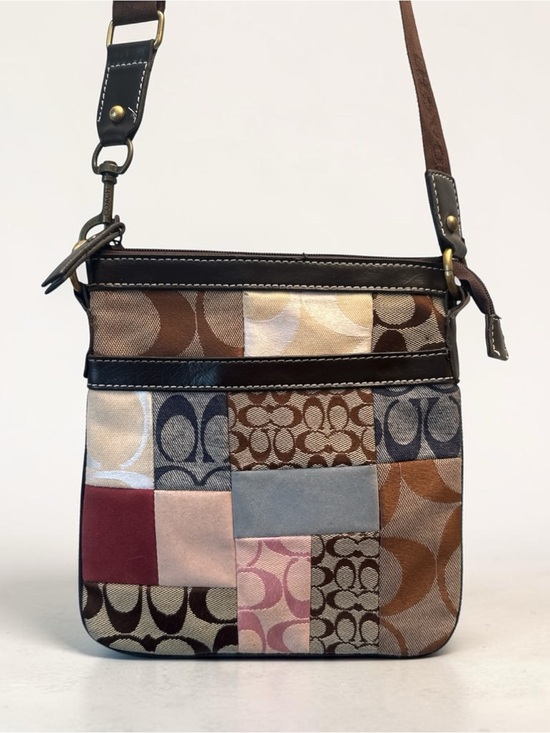 Coach Handbags - RARE Coach Patchwork Crossbody Bag in Multi Brown and Pink